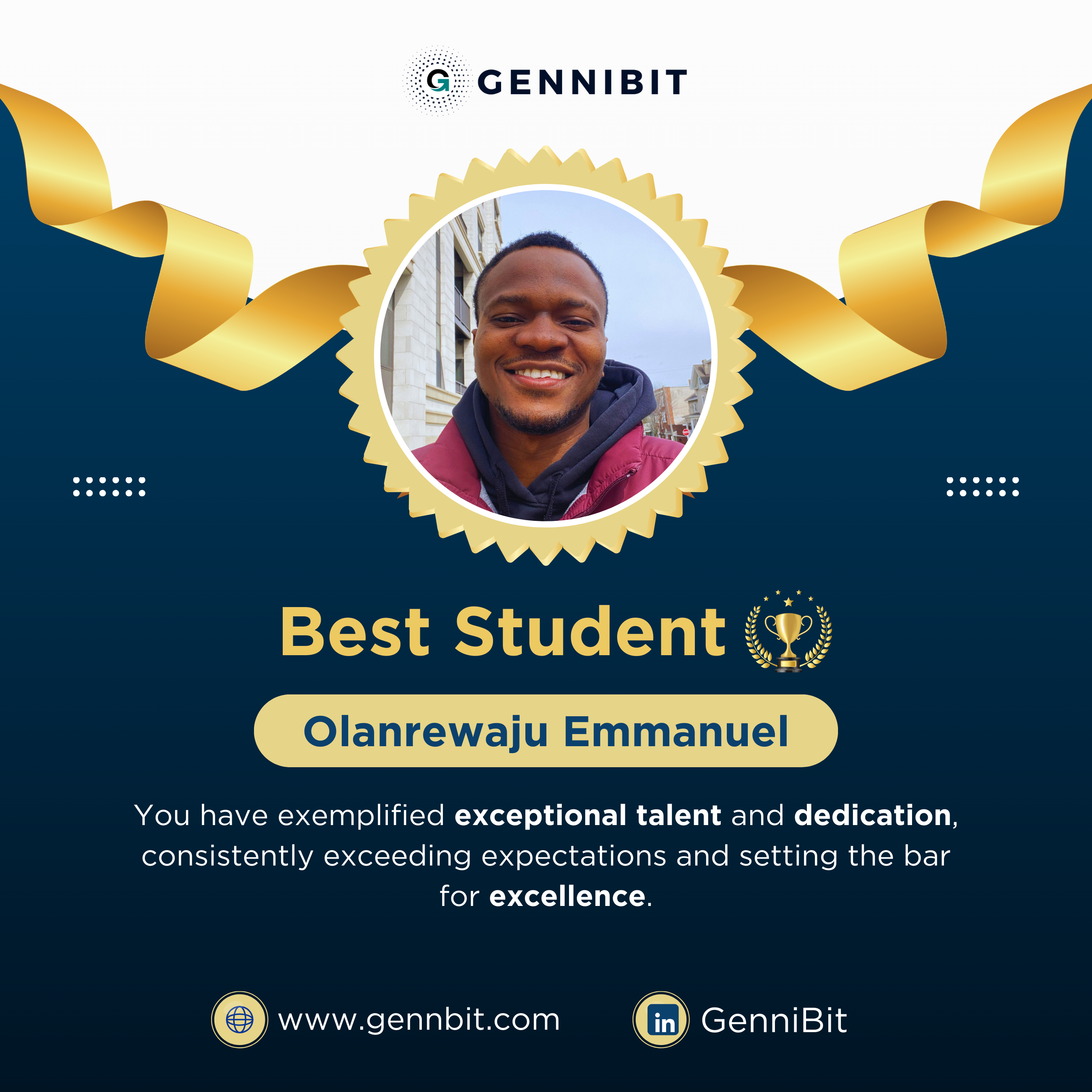 Best Student Award: Olarenwaju Emmanuel