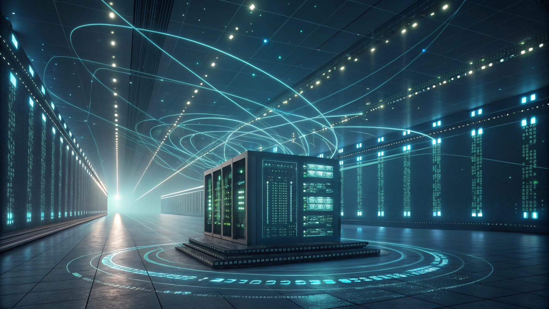 Quantum computing setup showing data analytics for optimization in deep tech.