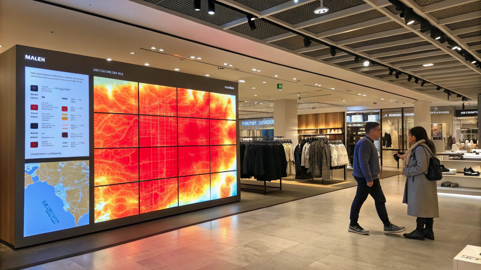 Retail store heatmap displaying customer behavior and movement patterns.